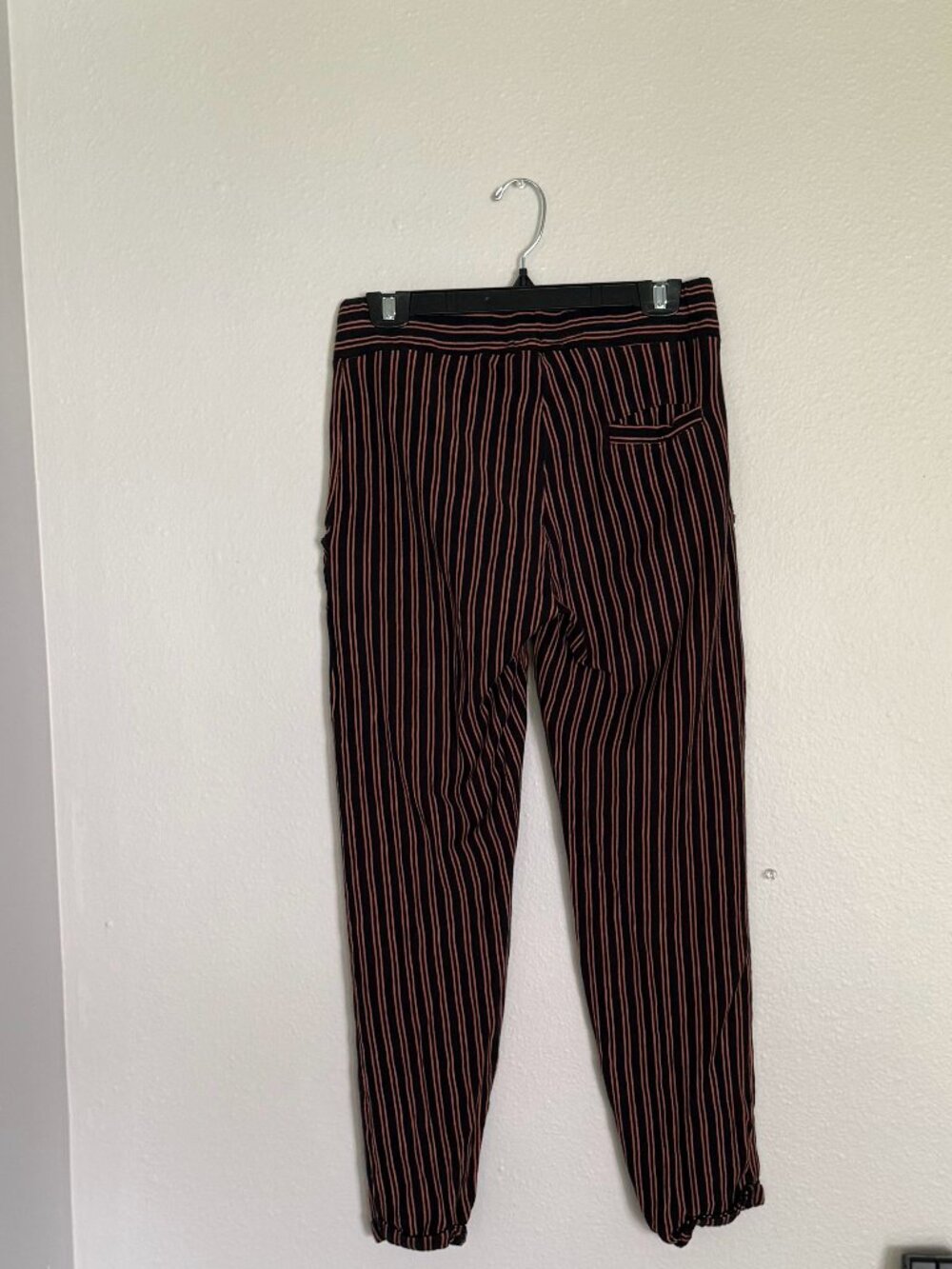 Natural by Known Supply Striped Knit Pants Size M Organic Cotton Black Orange - Picture 2 of 8